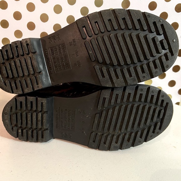 BONGO Cameroon Clear-Black Floral Grunge/Combat Vinyl Boots/Rainboots Sz 7 - Picture 5 of 7